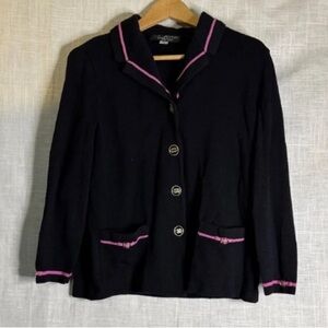 Chic Black Jacket with Pink Accents